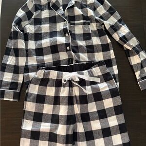 Women's Lands End -Black and White Checkered Pajamas/ Size XS-NWOT
